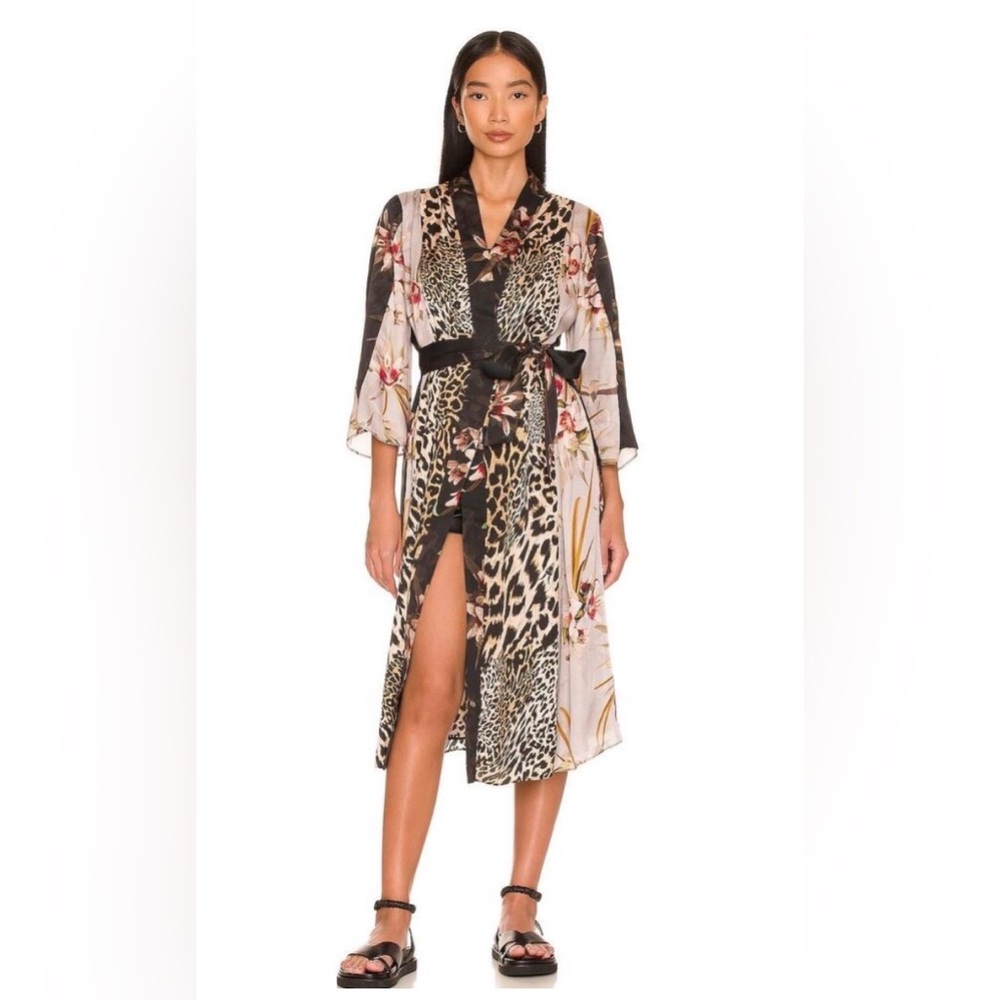 All Saints Elsa Kuroyuri Floral-Print Woven Kimono size 8